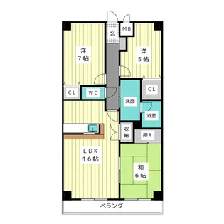 エストマール川名【3階】の間取り