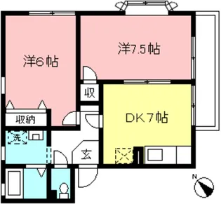 スカイコート【1階】の間取り