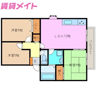 グリーンハウスしゃくなげC棟【1階】の間取り