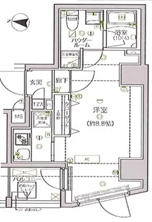 ルクレ墨田緑II【9階】の間取り