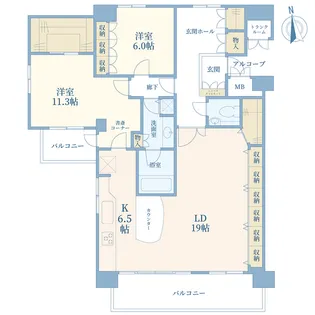 ハウス・ソラーナ ブロックC【7階】の間取り