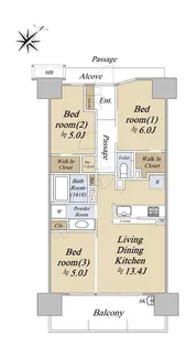 シティテラス藤沢鵠沼ブリーズコート【3階】の間取り