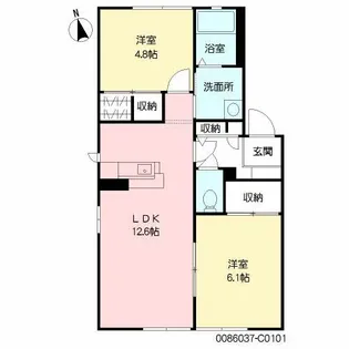 シャルム・K C棟【1階】の間取り