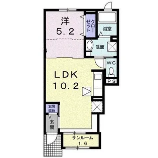 グランベルD【1階】の間取り