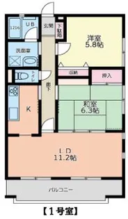 ラ・メール弥勒寺【1階】の間取り