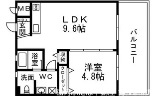 エスコート西片江【2階】の間取り