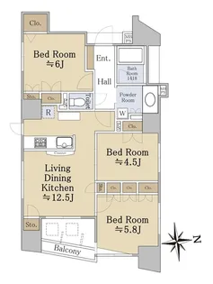 グローベルザ・ステーション三ノ輪【6階】の間取り