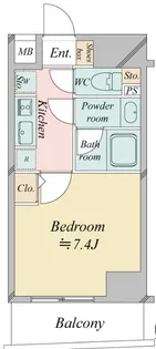 クロスレジデンス日本橋浜町【6階】の間取り