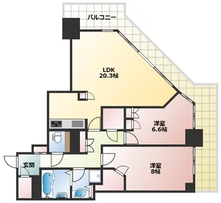 アーバンライフ神戸三宮ザ・タワー【7階】の間取り