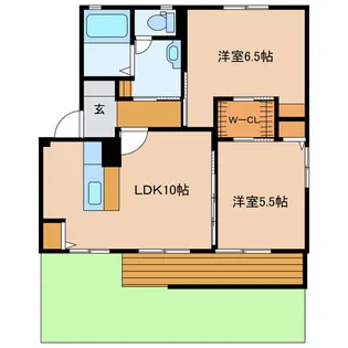 シャン・ド・フルール【1階】の間取り