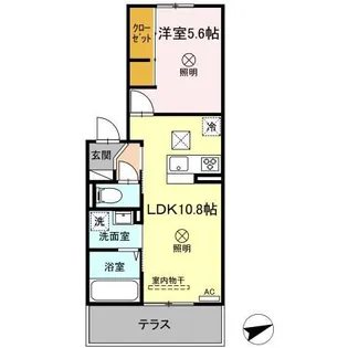 グリーンウイング【1階】の間取り
