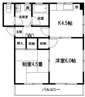 コーポレート北栄【1階】の間取り