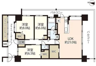 ヴェルディ楽々園パークガーデンイースト【12階】の間取り