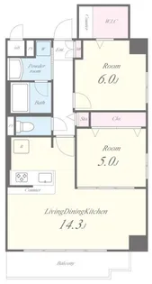 フレアコート北千住【2階】の間取り