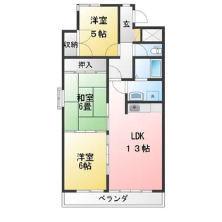 ブラッサム鵜の森【5階】の間取り