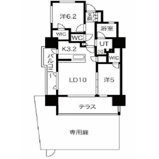 シティタワー西新 101号【1階】の間取り