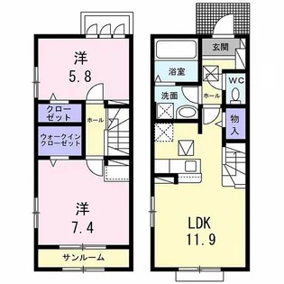 アゼリア【1階】の間取り