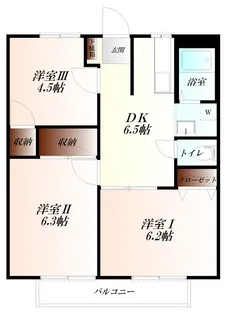 サンシティ野口II WiFi対応【2階】の間取り