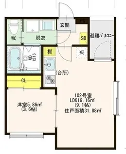 HT荒江III【1階】の間取り