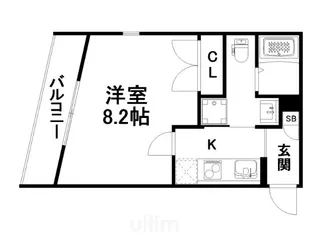 アンシェンヌ京都衣笠【4階】の間取り