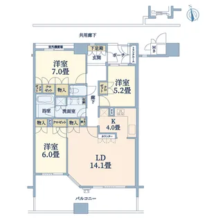 天王寺駅前アーバンライフ【15階】の間取り