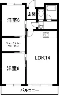 ハイツリバーサイド【6階】の間取り