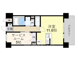 Blu Fortuna扇町【4階】の間取り