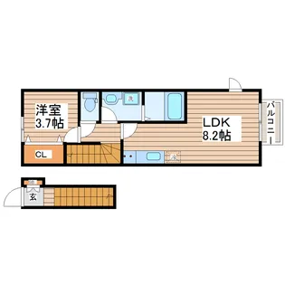 Bluto台原【2階】の間取り