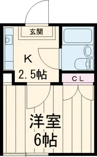 三軒茶屋アサカコーポ3【1階】の間取り