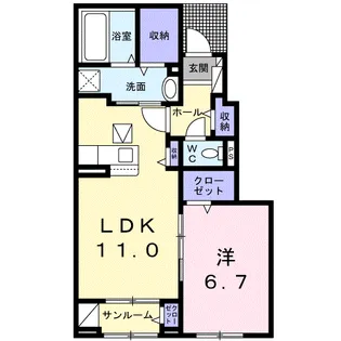 シェノン【1階】の間取り