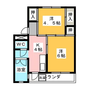 ビレッジハウス瀬古 2号棟【5階】の間取り