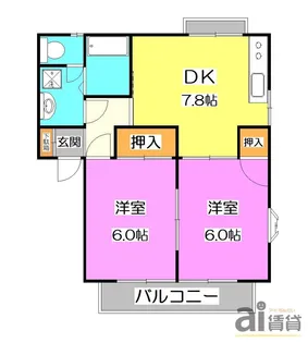 月見野ミキハイツC【2階】の間取り