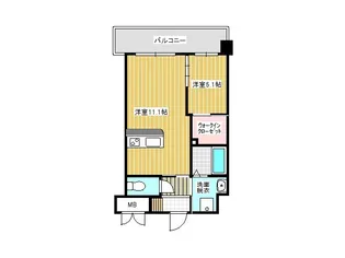 ディアコート門司【2階】の間取り