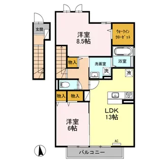 サニーサイド聖蹟 2【2階】の間取り