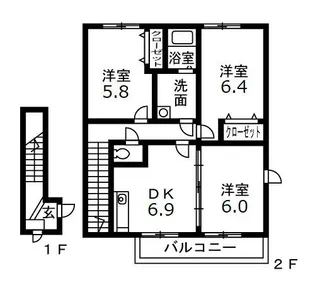 レジデンス楡の木II【2階】の間取り