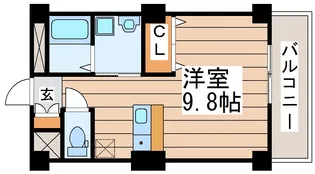 フラッツ市名坂【1階】の間取り