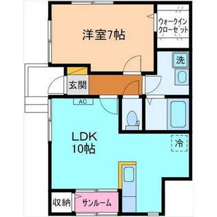 シャン・ド・フルール【1階】の間取り