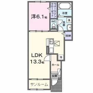カーサ・アティラン B【1階】の間取り
