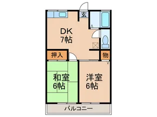 メイプルB【2階】の間取り
