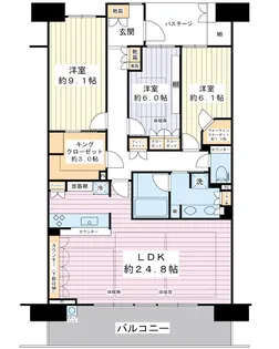 パークシティ東京ベイ新浦安Sol街区B棟【8階】の間取り
