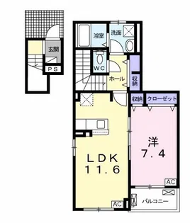 EnRich長良A(エンリッチ【2階】の間取り