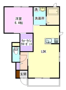 サニーウェル八坂A棟 101【1階】の間取り