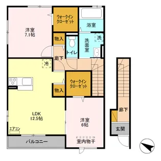 埼玉県さいたま市緑区大字中尾【アパート】の間取り