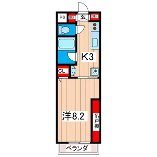 FLAT岩ヶ峰【4階】の間取り