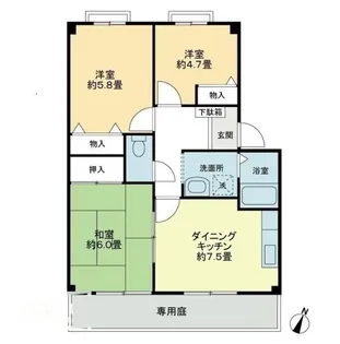 フォブール竹峰 B【1階】の間取り
