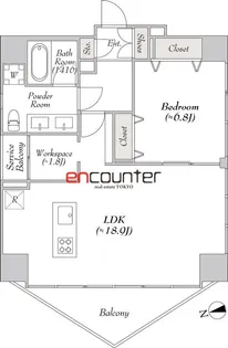 ミリアレジデンス新宿御苑II【11階】の間取り