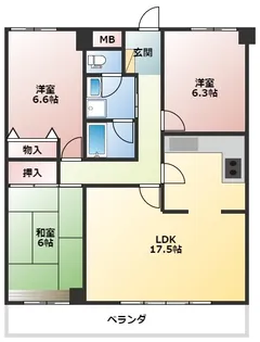 コスタデル明石【4階】の間取り