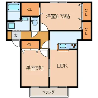 イーストコア【2階】の間取り