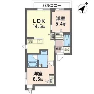 ザ・フラッグ【2階】の間取り