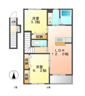 ビニグリーン末広【2階】の間取り